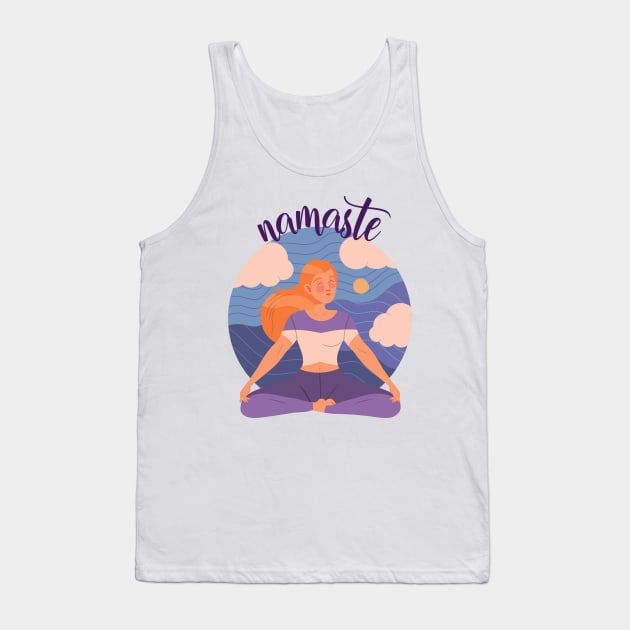 Namaste Yoga Workout Meditation Yoga Yoga Instructor Hatha Yoga Tank Top by Popa Ionela